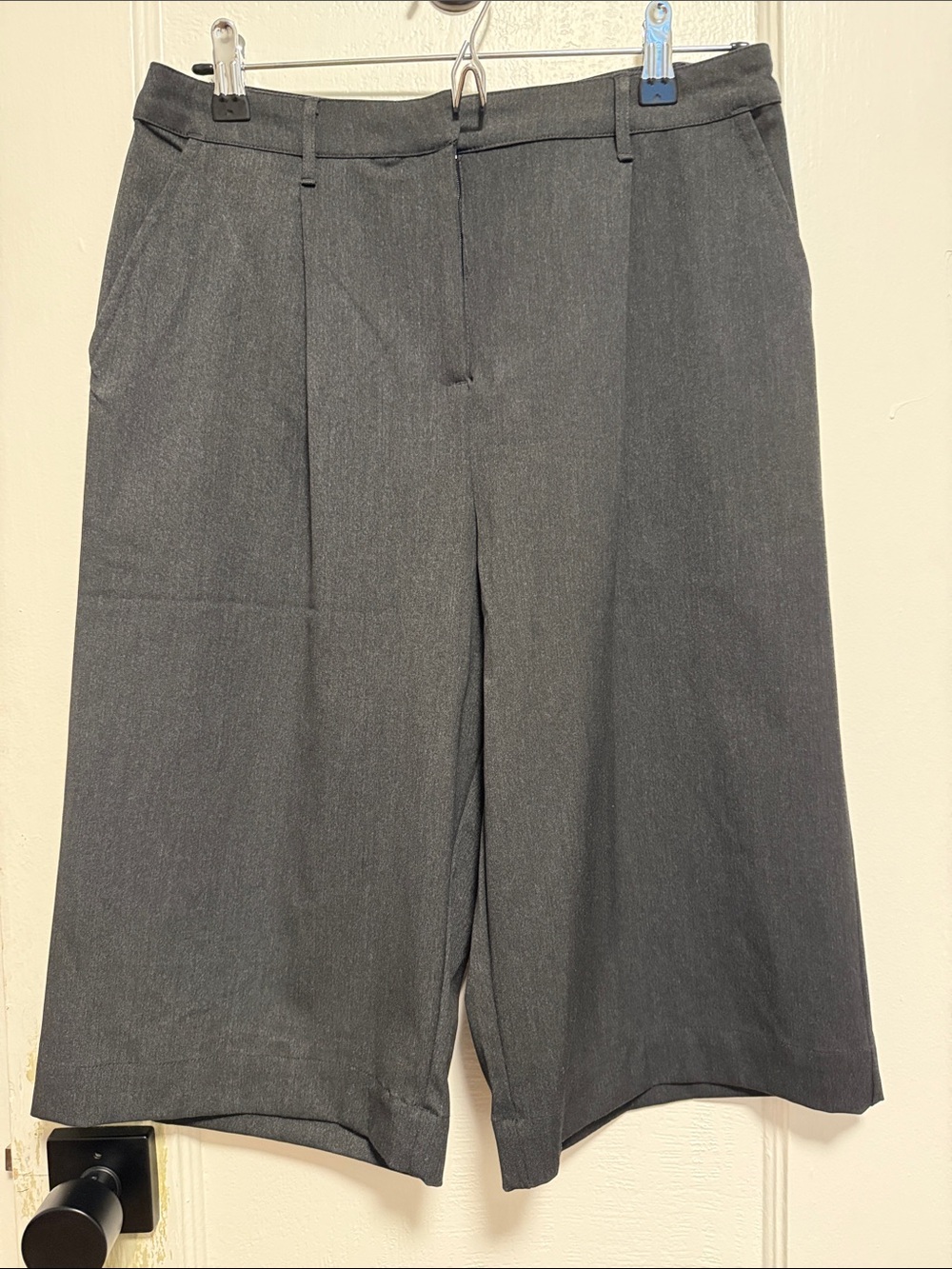 Free People Gray Knee-Length Wide Leg Shorts